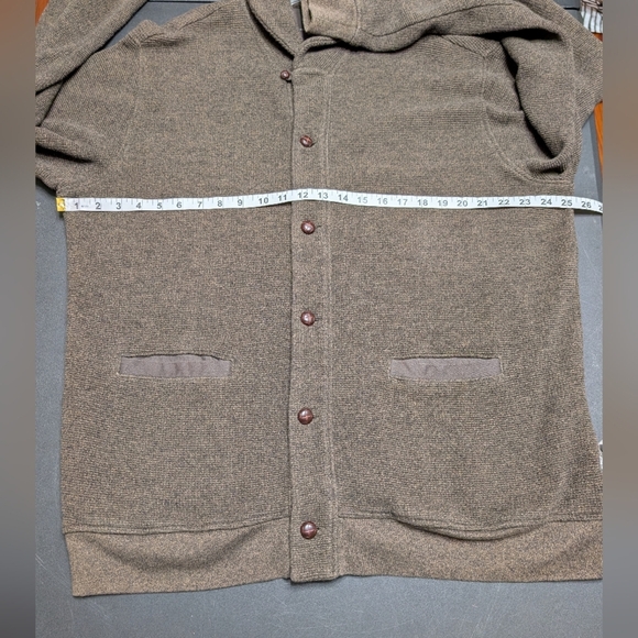Woolrich Brown Gromley Shawl Collar Mens Grandpa Button Down Cardigan Sweater XL - Picture 6 of 7